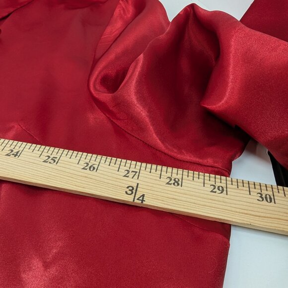 denim 24/7 Women Plus Size Red Blouse Tunic Ruffle Front Bell Sleeve Size 32W - Picture 6 of 10